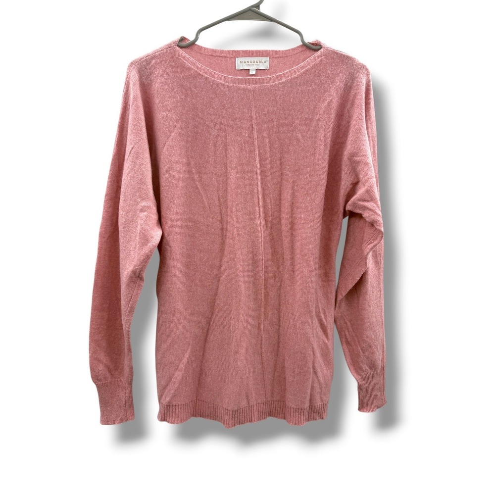 Bianco & Blu Sweater Womens Large Pink Cashmere Silk Wool Blend Made Italy